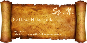 Szitka Nikolett névjegykártya